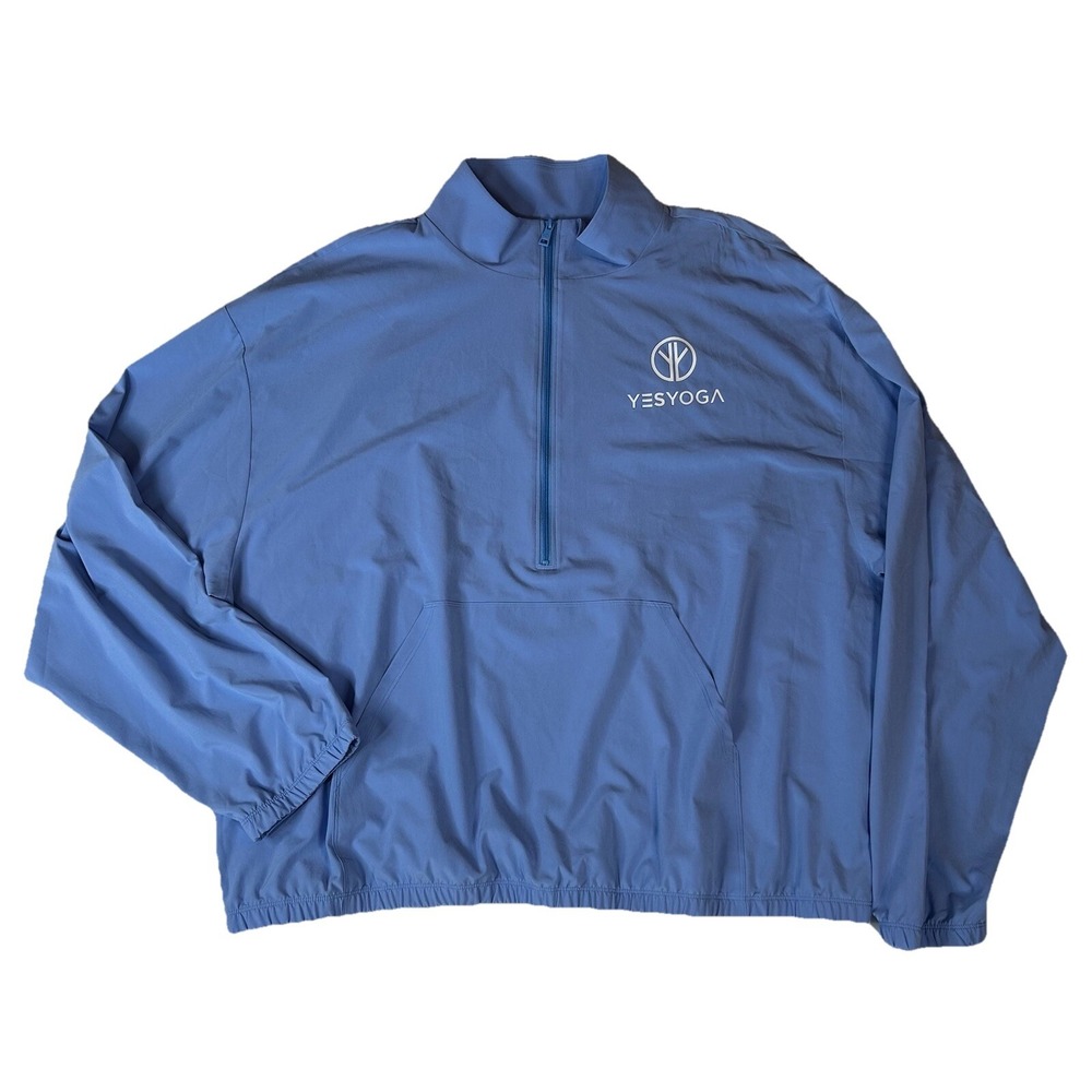 Beyond Yoga Windbreaker Womens XL Half Zip Periwinkle Lightweight Yesyoga Logo
